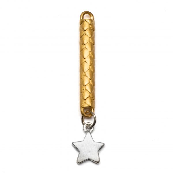 sterling silver and gold bar charm with star