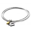 double sterling silver charm bangle