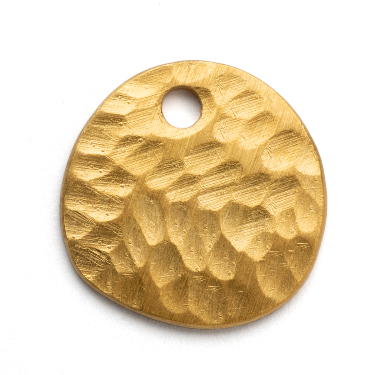 large round gold plate charm