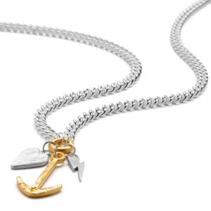 chunky sterling silver anchor necklace