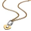 chunky gold plate carabiner charm necklace