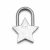 chunky star padlock charm in sterling silver