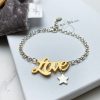chunky love bracelet sterling silver and gold plate