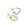 sterling silver heart hoop earrings
