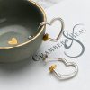 sterling silver and gold plate heart hoop earrings