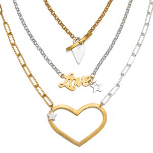 sterling silver and gold plate necklace gift set