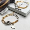 sterling silver and gold plate charm bracelet