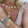 triple star necklace in sterling silver and gold plate
