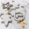 star key ring silver and gold