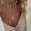 silver and gold moon and stars necklace