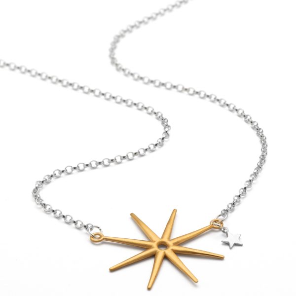 silver and gold star necklace