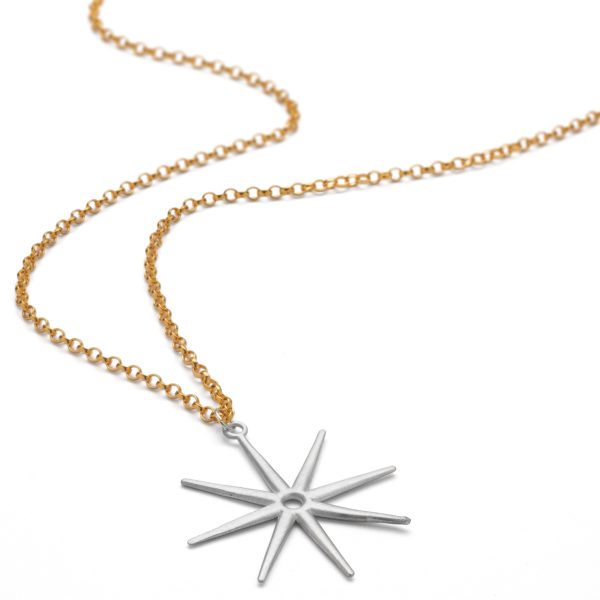 sterling silver and gold star necklace