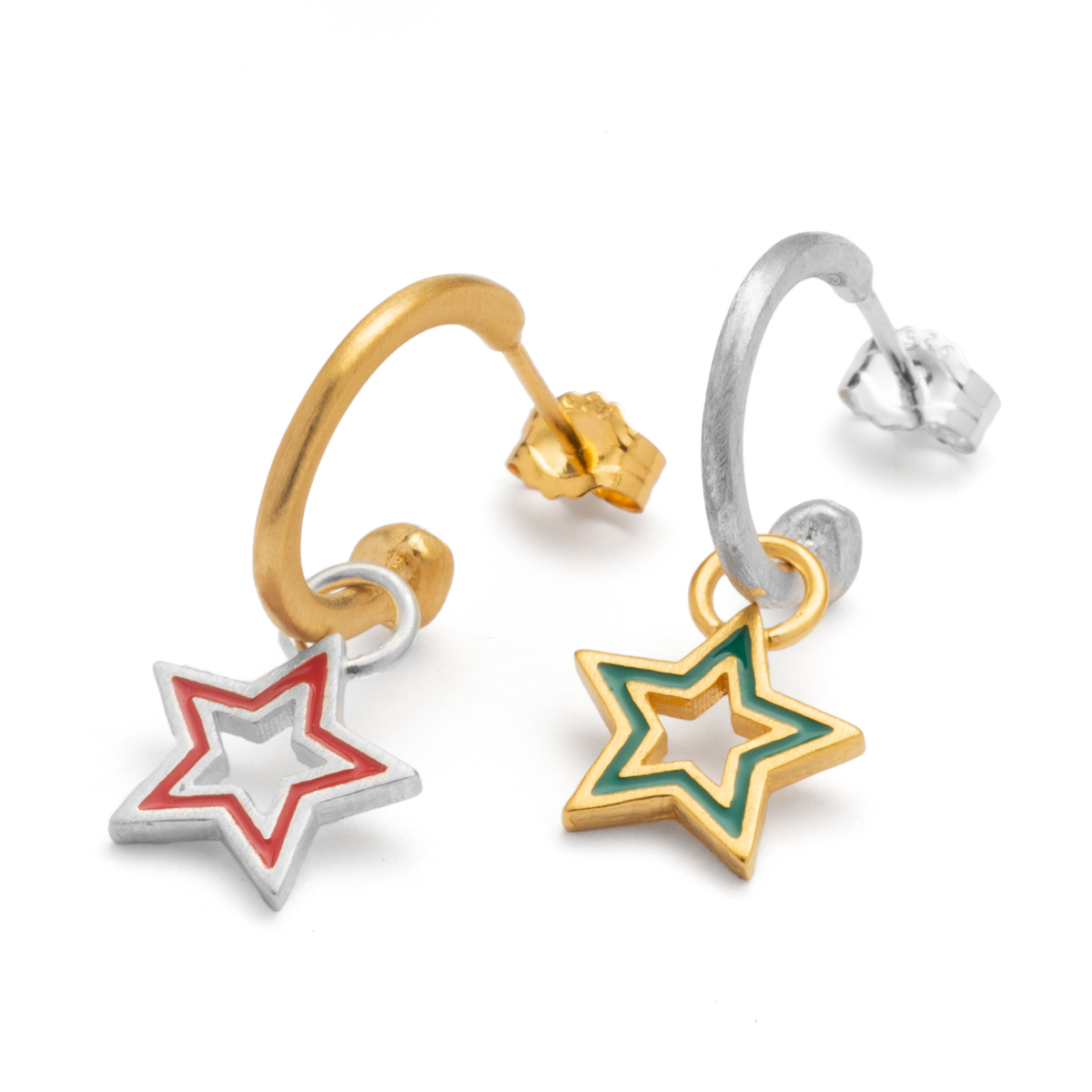 hoop earrings star charms