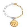 sterling silver and gold charm bracelet