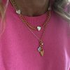 Silver gold chunky heart necklace