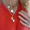 chunky silver gold heart necklace