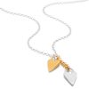 chunky heart necklace silver gold