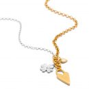 sterling Silver gold chunky charm necklace