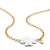 sterling silver gold clover necklace