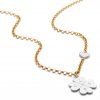 chunky clover necklace silver gold