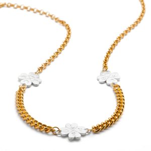 clover sterling silver gold necklace