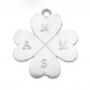 Large silver lucky clover charm