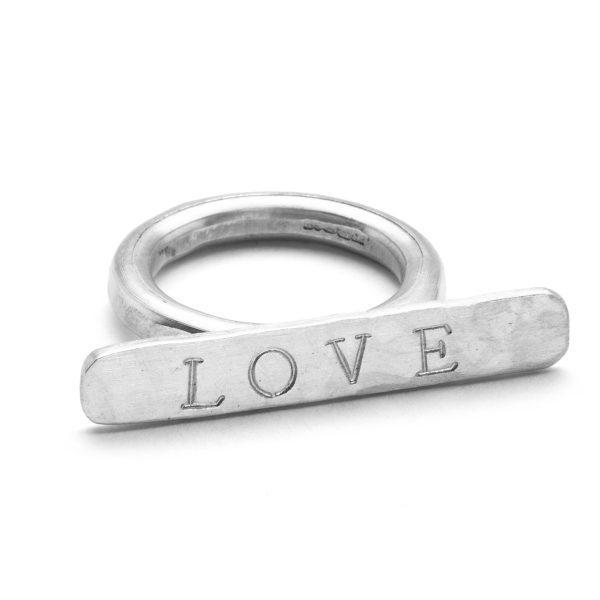 Ring love bar silver